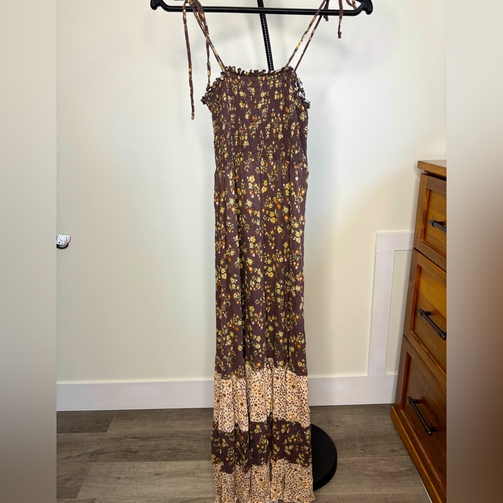 Floral Brown Maxi Dress